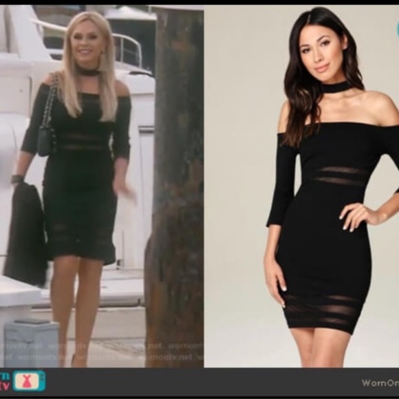 π€ BEBE OFF SHOULDER π€ MESH INSERT - Picture 3 of 7